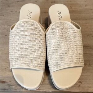 Matisse Cream Textured Mules